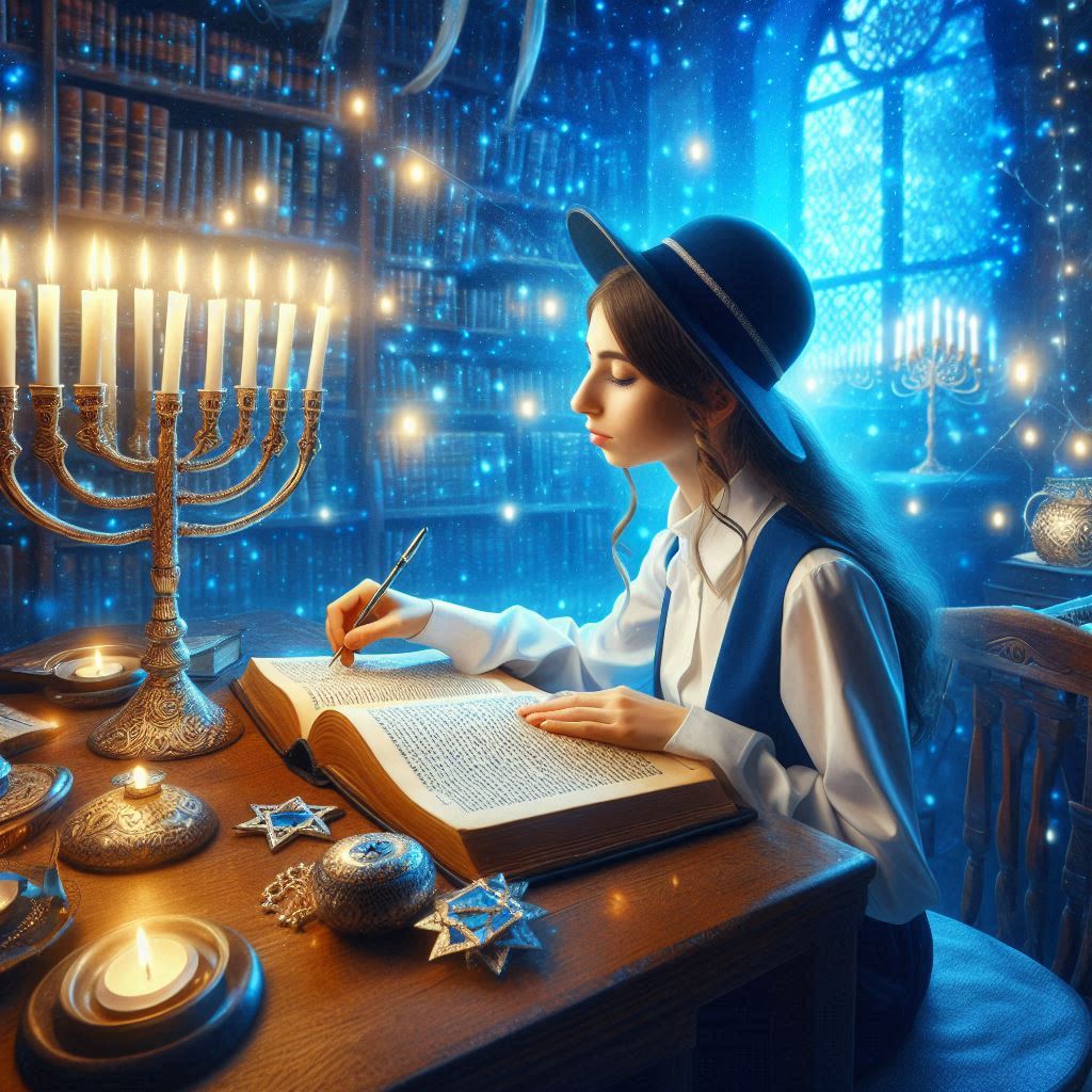 A Jewish woman studying the Torah